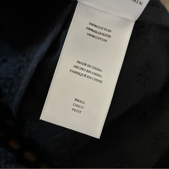 Rails Black Eyelet Short Sleeve Button Down Shirt S - Picture 9 of 9